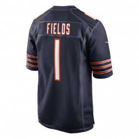 Maillot Chicago Bears Justin Fields 1 Nike Bleu Marine 2021 NFL Draft  - Homme